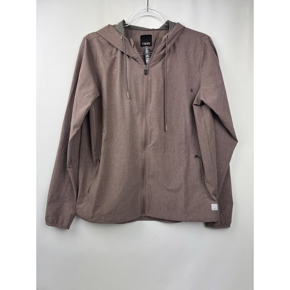 Vuori Outdoor Trainer Shell Hazel Linen VW501 Full Zip Hooded Medium